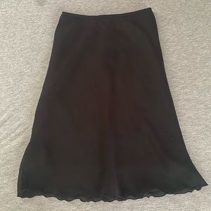 Plain Black Midi Skirt